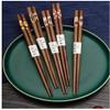 KDLK Chopsticks Reusable Anti-Slip Dishwasher Safe Walnut Natural Wood Chopsticks Household Reusable Japanese Style Simple One Person One Chopsticks Chopsticks Set Chopsticks (Size : 10 Pairs) view 4