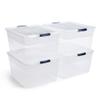 Rubbermaid Cleverstore 74 Qt Clear Storage Bins with Lids and Nesting Tray, 4-Pack, Stackable, BPA-Free, Made in USA view 1