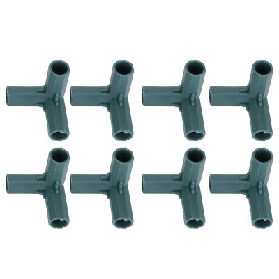 Alvinlite T Connectors for Gardening Plant Suppor Garden Climbing Stake Joint 3 Way Greenhouse Accessory Green 8Pcs 3