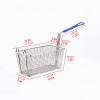 TOMYEUS French Fry Chips Baskets Thickened Stainless Steel Frying Basket with Blue Handle Reinforced French Fries Basket Multi-Purpose Rectangular Fry Basket-2 Packs Kitchen Cooking Tools view 2