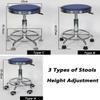 GUNEL Multi-Purpose Rolling Stool Height Adjustable Swivel Stool with Wheels and Foot Rest Round Adjustable Work Stool, for Home Kitchen Medical Office Salon Drafting Spa (Color : Red, Size : Type A) view 2