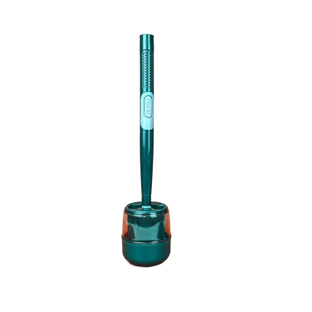 TOMYEUS Toilet Brush Wall-Mounted Liquid Toilet Brush Household Toilet Press Plus Silicone Toilet Free Punching Space Saving Toilet Brush Toilet Accessories (Color : Green)