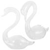 2Pcs Swan Shaped Hydroponic Glass Vases 5.51X2.55X6.96In Desktop for Office and Home Creative Swan Vase Ornaments for Flowers Ideal for Study Hotel and Party Decoration view 1
