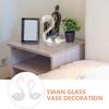 2Pcs Swan Shaped Hydroponic Glass Vases 5.51X2.55X6.96In Desktop for Office and Home Creative Swan Vase Ornaments for Flowers Ideal for Study Hotel and Party Decoration view 4