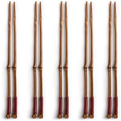 Chopsticks reusable Anti-slip dishwasher safe Japanese-Style Bamboo Chopsticks With Natural Creative Personality, Asian Tableware, 5 Pairs Chopsticks (Color : Bamboo)
