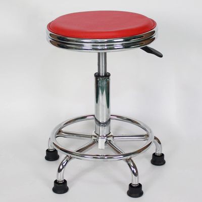GUNEL Multi-Purpose Rolling Stool Height Adjustable Swivel Stool with Wheels and Foot Rest Round Adjustable Work Stool, for Home Kitchen Medical Office Salon Drafting Spa (Color : Red, Size : Type B)