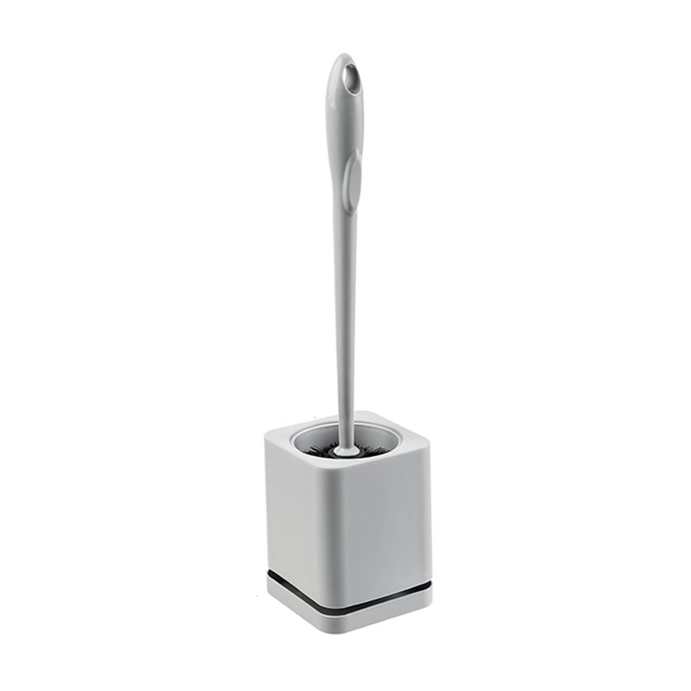 TOMYEUS Toilet Brush Long Handle Toilet Brush Household Toilet Wash Toilet Brush Cleaning Set Toilet Brush with Base Set Toilet Accessories (Color : Gray)