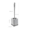 TOMYEUS Toilet Brush Long Handle Toilet Brush Household Toilet Wash Toilet Brush Cleaning Set Toilet Brush with Base Set Toilet Accessories (Color : Gray) view 2