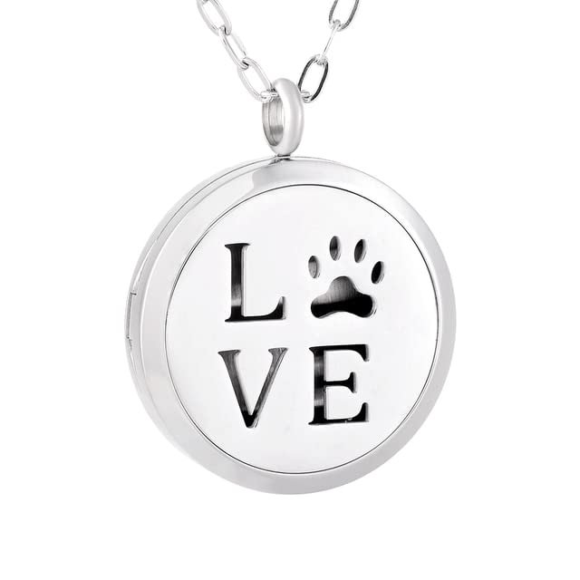 BIAIHQIE Lovely Cat Perfume Necklace Memorial Pet Series Essential Oil Diffuser Stainless Steel Air Freshener Gift 3