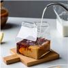 Milk Frothing Pitcher Coffee Milk Frother Cup Cream Pitcher Transparent Glass Milk Cup High Temperature Resistance Unique Shape 350ml For Coffee Milk Juice view 3