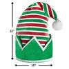 Green, Red & White Glow Elf Hat, Adjustable To Fit For Ages 6 To Adult (15" x 11") - 1 Pc. | Vibrant Design, Perfect Headwear for Holiday Celebrations, Family Festivities, & Parties view 2
