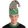 Green, Red & White Glow Elf Hat, Adjustable To Fit For Ages 6 To Adult (15" x 11") - 1 Pc. | Vibrant Design, Perfect Headwear for Holiday Celebrations, Family Festivities, & Parties view 3
