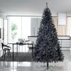 7.5FT Unlit Black Artificial Christmas Tree with Foldable Metal Stand?Spruce PVC Fir Tree 7.5ft Xmas Tree w/ 1,500 Branch Tips, for Decoration Home/Office/Party view 2
