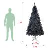 7.5FT Unlit Black Artificial Christmas Tree with Foldable Metal Stand?Spruce PVC Fir Tree 7.5ft Xmas Tree w/ 1,500 Branch Tips, for Decoration Home/Office/Party view 3
