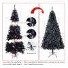 7.5FT Unlit Black Artificial Christmas Tree with Foldable Metal Stand?Spruce PVC Fir Tree 7.5ft Xmas Tree w/ 1,500 Branch Tips, for Decoration Home/Office/Party view 4