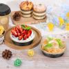 Beasea 20 Pack 4 Mini Pans with Lids, 8oz Disposable Aluminum Baking Foil Tins Round Small Black Dark Red Spot Container for Individual Cupcake Dessert Muffin Ramekin Cheesecake Quiche Oven Dishes view 4
