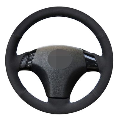 for Mazda 3 Axela 2004 2009 Mazda 5 2004 2010 Mazda 6 Atenza Mazda MPV Car Steering Wheel Cover Hand Stitched Black Suede