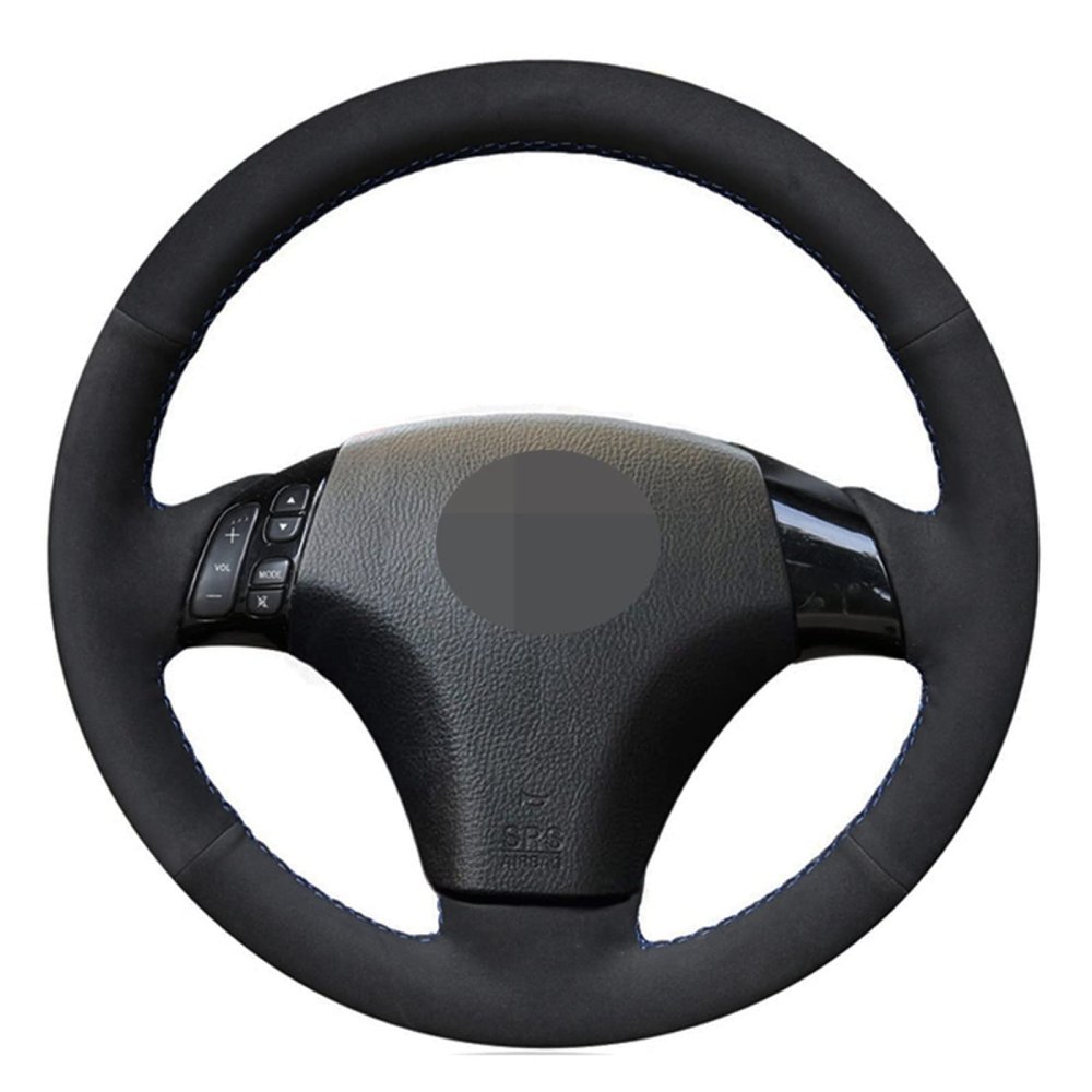 for Mazda 3 Axela 2004 2009 Mazda 5 2004 2010 Mazda 6 Atenza Mazda MPV Car Steering Wheel Cover Hand Stitched Black Suede