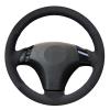 for Mazda 3 Axela 2004 2009 Mazda 5 2004 2010 Mazda 6 Atenza Mazda MPV Car Steering Wheel Cover Hand Stitched Black Suede view 1