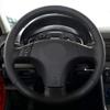 for Mazda 3 Axela 2004 2009 Mazda 5 2004 2010 Mazda 6 Atenza Mazda MPV Car Steering Wheel Cover Hand Stitched Black Suede view 3