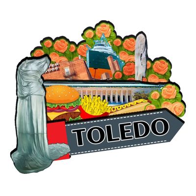 Toledo Ohio Fridge Magnet Wooden Magnet Art Souvenirs Creative Collection Handmade Travel Home Office Gifts Landscape Refrigerator Decor USA-525