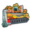 Toledo Ohio Fridge Magnet Wooden Magnet Art Souvenirs Creative Collection Handmade Travel Home Office Gifts Landscape Refrigerator Decor USA-525 view 1