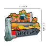 Toledo Ohio Fridge Magnet Wooden Magnet Art Souvenirs Creative Collection Handmade Travel Home Office Gifts Landscape Refrigerator Decor USA-525 view 3