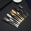 32 Piece Black Silverware Set for 8 Stainless Steel Flatware Sets Eating Home Kitchen for Cutlery Include Knife Fork Spoon Teaspoon Mirror Polished view 3