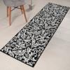 Custom Length, Non Slip Modern Leaves Pattern Carpet Runner Rug Mat for Entry Hallway Kitchen Laundry, 26 inch x 34 feet, Black & Silver view 2
