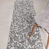 Custom Length, Non Slip Modern Leaves Pattern Carpet Runner Rug Mat for Entry Hallway Kitchen Laundry, 26 inch x 34 feet, Silver view 1