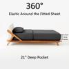 1000-Thread-Count-My-Egyptian-Giza-Cotton-Dream-Sheets-%-Pillow-Set, 4-Piece Giza Bed Sheet, Fits Mattress 21" Deep Pocket, 1000-TC High Thread Count Soft Giza Sateen Sheets - Short King, Dark Grey view 3