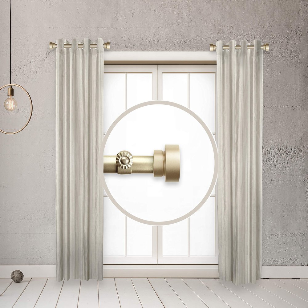 2 Set Rod Desyne - SIDE100-3 1" Side Curtain Rod, 12-20 inch (Set of 2), Light Gold
