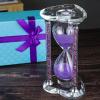 60 Minutes Sand Timers,Heart Shaped Crystal Hourglass, Sand Clock with Gift Box (Purple) view 1