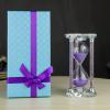 60 Minutes Sand Timers,Heart Shaped Crystal Hourglass, Sand Clock with Gift Box (Purple) view 4