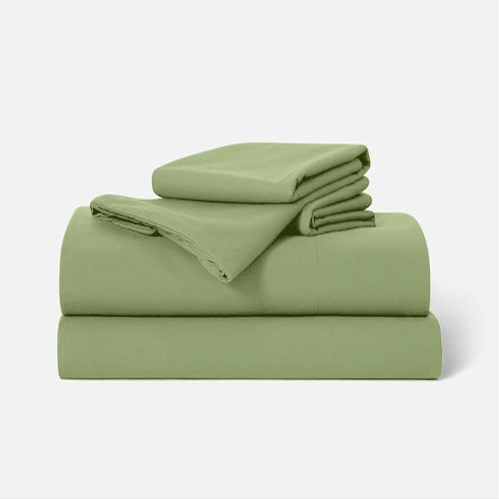 1000-Thread-Count-My-Egyptian-Giza-Cotton-Dream-Sheets-%-Pillow-Set, 4-Piece Giza Bed Sheet, Fits Mattress 25" Deep Pocket, 1000-TC High Thread Count Soft Giza Sateen Sheets - Short Queen, Sage