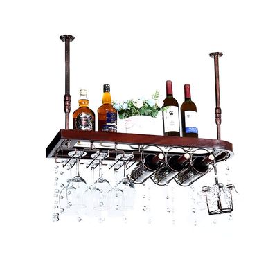 SENNIAN European Solid Wood Wine Rack Wine Glass Holder Hanging Home Bar Counter Wine Cabinet Upside Down Goblet Holder Home Decoration
