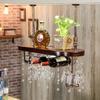 SENNIAN European Solid Wood Wine Rack Wine Glass Holder Hanging Home Bar Counter Wine Cabinet Upside Down Goblet Holder Home Decoration view 3
