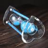 60 Minutes Sand Timers,Heart Shaped Crystal Hourglass, Sand Clock with Gift Box (Blue) view 3