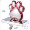 Baseo 2 Pack Stocking Holders for Mantel -Metal Christmas Stocking Holder for Mantle Christmas Stocking Hangers for Mantel Stocking Hooks for Fireplace Stocking Holders Xmas (Paw and Dog) view 3