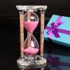 60 Minutes Sand Timers,Heart Shaped Crystal Hourglass, Sand Clock with Gift Box (Pink) view 1