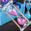 60 Minutes Sand Timers,Heart Shaped Crystal Hourglass, Sand Clock with Gift Box (Pink) view 3