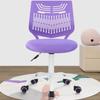 FurnitureR Desk Chair, Armless Home Office Task Chair with Mesh Padded Cushion, Swivel Study Computer Chair with Rolling Wheels for Children Kids Teens Students, Purple view 1