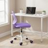 FurnitureR Desk Chair, Armless Home Office Task Chair with Mesh Padded Cushion, Swivel Study Computer Chair with Rolling Wheels for Children Kids Teens Students, Purple view 3