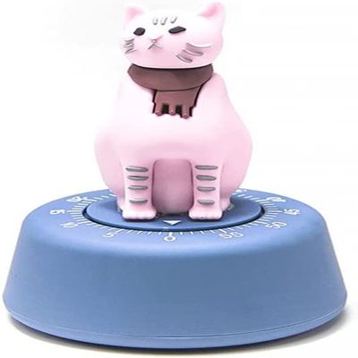 Creative Timer,Kitchen Timer, Lazy Cat,This Product Can Help You Very Well, Timers Kitchen Timer For Cooking, Up To 60 Minutes, Waterproof Timer (Color : Pink) (Color : Pink)