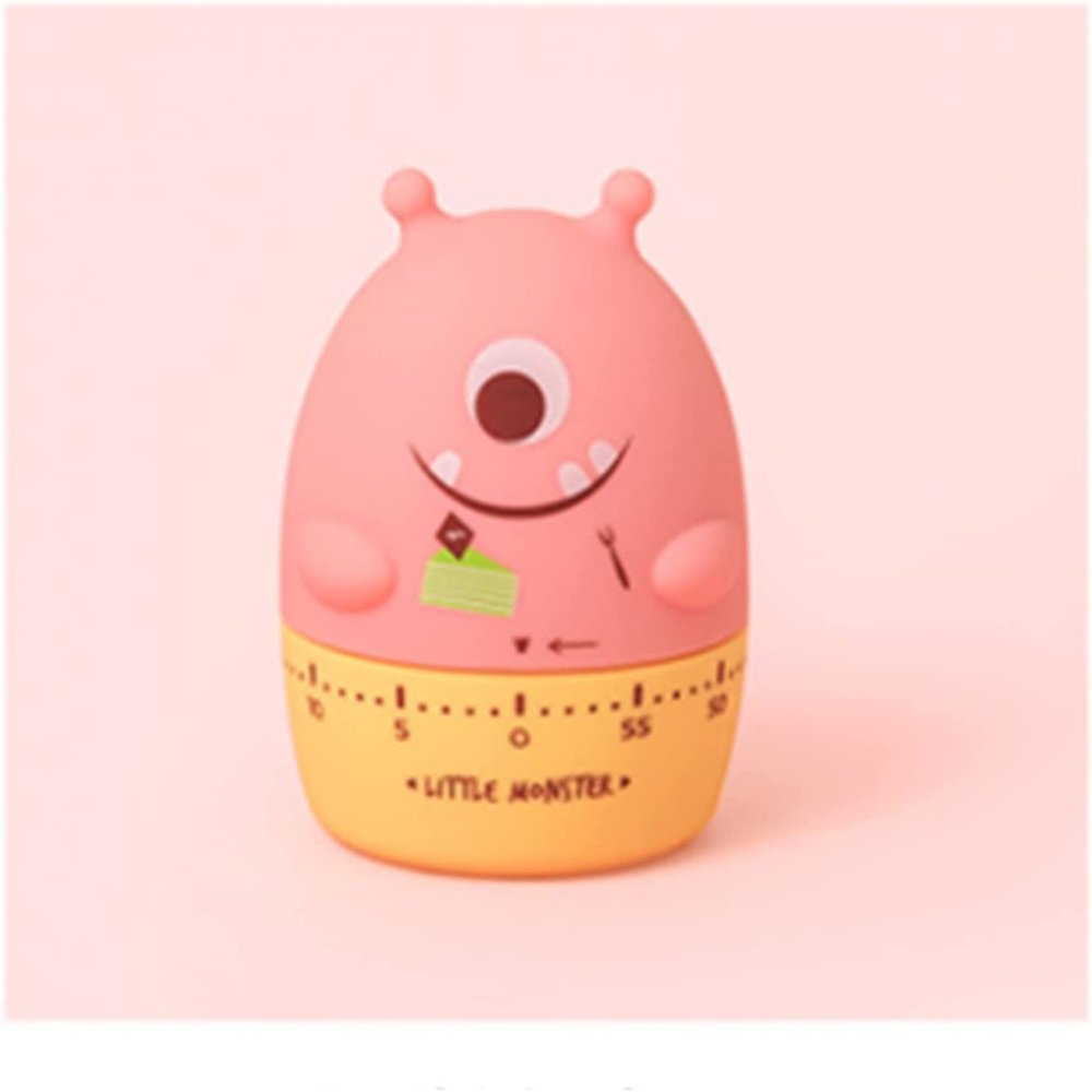 Creative Timer,Kitchen Timer, Little Monster Cute Cooking Time Management, 60-Minute Wind Up Dial 360 Rotating Countdown Mechanical Kitchen Timer (Color : A) (Color : C)