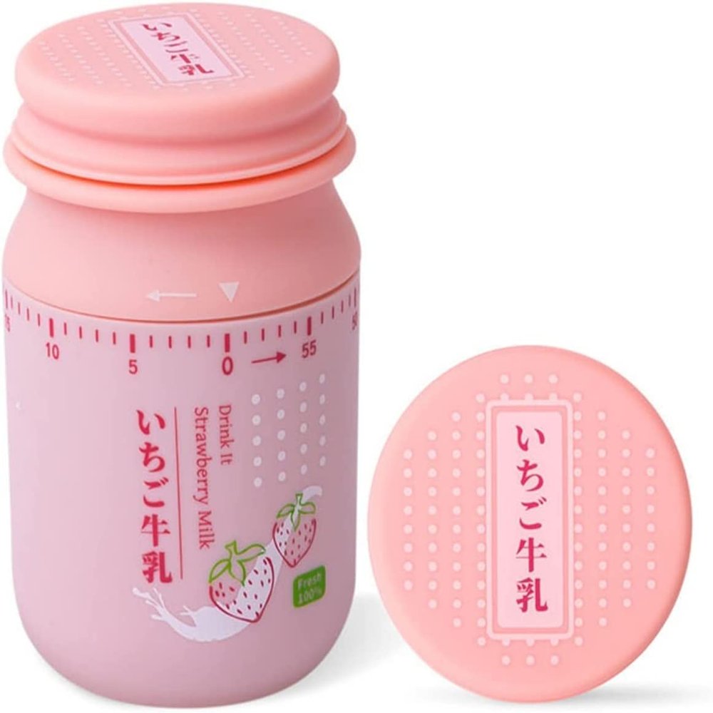 Creative Timer,Kitchen Timer, Milk Bottle Timer,Time Cooking Time 60-Minute Wind Up Dial 360 Rotating CountdownMechanical Kitchen Timer (Color : Blue) (Color : Pink)