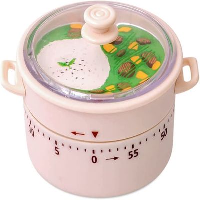Creative Timer,Kitchen Timer, 60-Minute Wind Up Dial 360 Rotating Countdown,steamer Time Cooking Time Management,Mechanical Kitchen Timer (Color : Blue) (Color : Pink)
