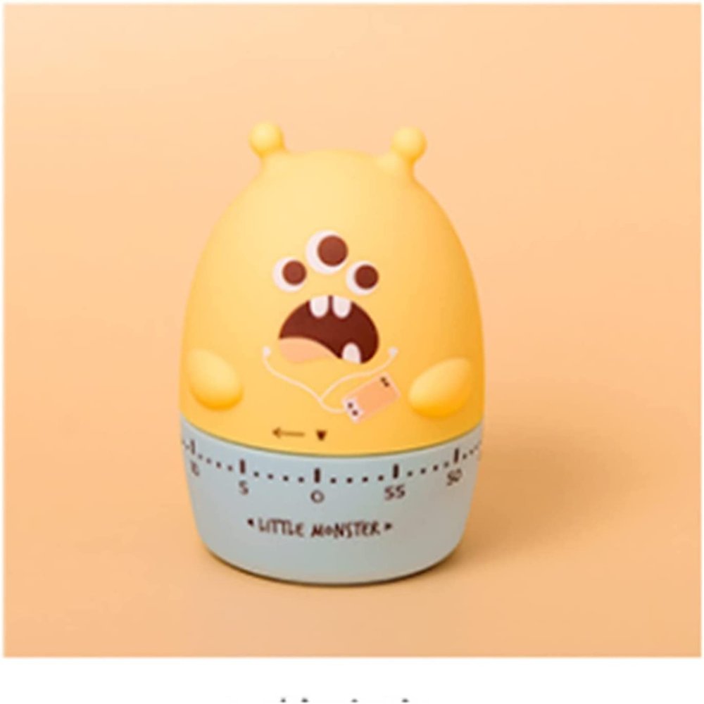 Creative Timer,Kitchen Timer, Little Monster Cute Cooking Time Management, 60-Minute Wind Up Dial 360 Rotating Countdown Mechanical Kitchen Timer (Color : A) (Color : B)