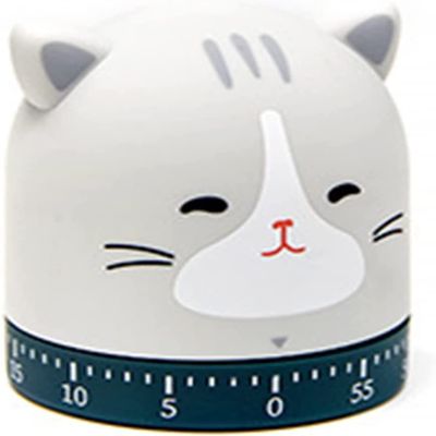 Creative Timer,Kitchen Timer, Mechanical Kitchen Timer, 60-Minute Wind Up Dial 360 Rotating Pig Countdown Egg Reminder, Cute Cooking Time Management(Pig) (Color : Orange) (Color : Grey)