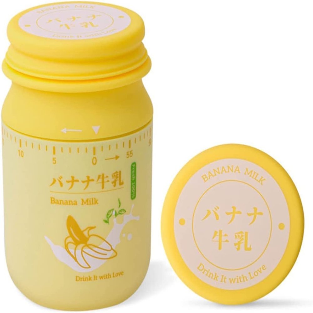 Creative Timer,Kitchen Timer, Milk Bottle Timer,Time Cooking Time 60-Minute Wind Up Dial 360 Rotating CountdownMechanical Kitchen Timer (Color : Blue) (Color : Yellow)